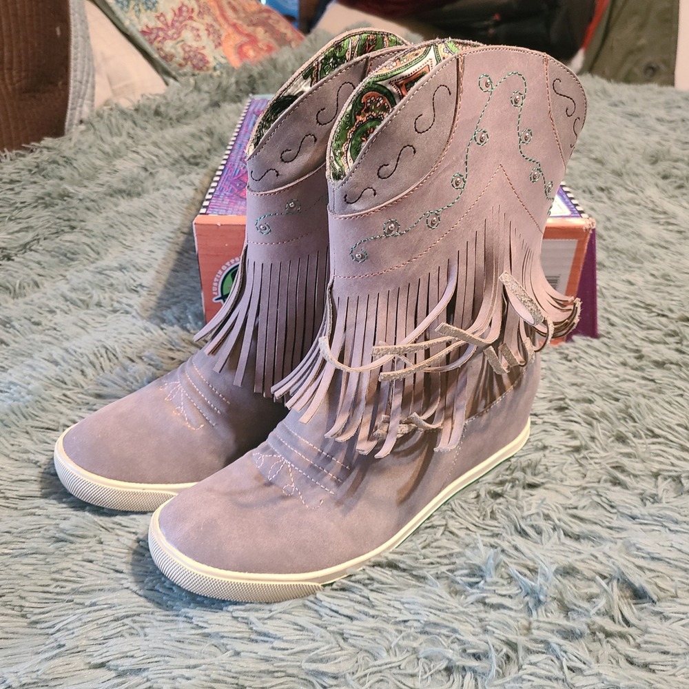Justin Gypsy Hidden Heel Western Sneakers Boots Mocs Dust Women's Size 9 L1305